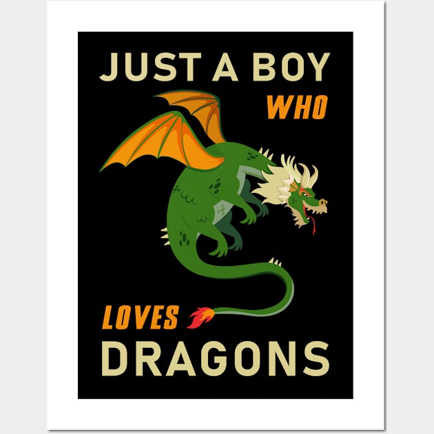 Just a boy who loves dragons Wall Art by nedjm